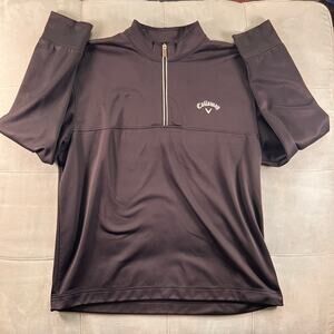 Callaway Mens Quarter Zip Pullover Golf Weather Series Jacket Black Size XXL